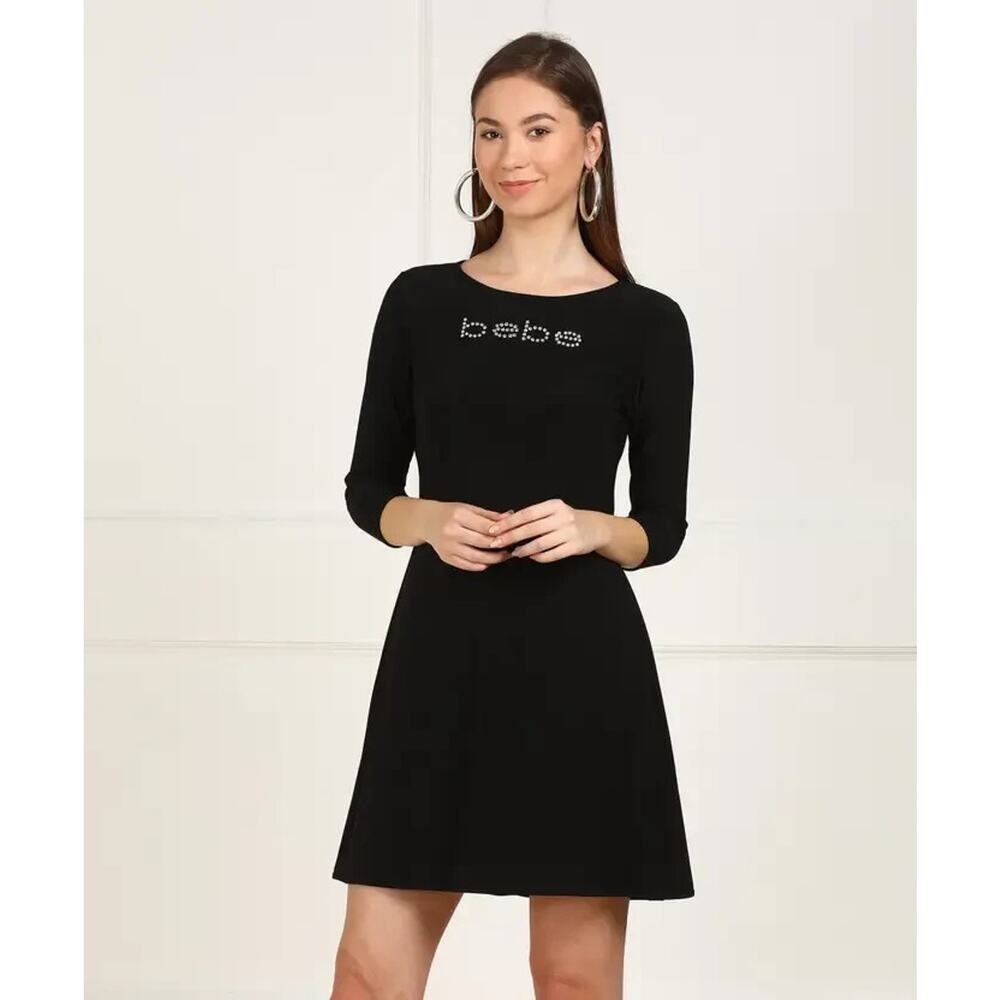 BeBe Women's Shift Knee Black Dress Medium